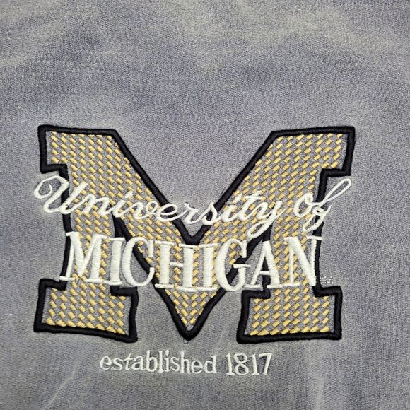Vintage Michigan Wolverines Sweatshirt Large 25x28 Blue - Picture 8 of 12